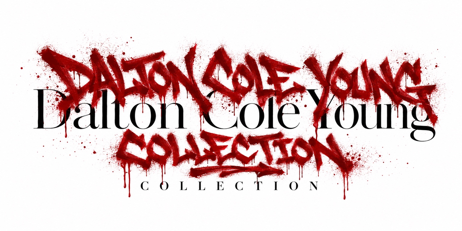 Dalton Cole Young Collection in red dripping spray paint